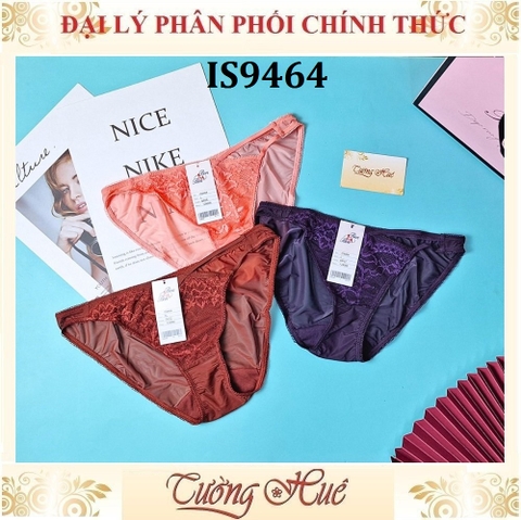 (Form nhỏ khách tăng 1 size) Quần lót nữ Bon Bon IS9464 Lưng Vừa Ren Phối Lưới Xuyên Thấu.