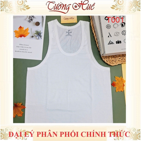 Áo Thun Ba Lỗ Sovitex By relax T001 Cổ Chữ U Trắng Cotton Thun Co Dãn Không Viền May 2 Bên Hông