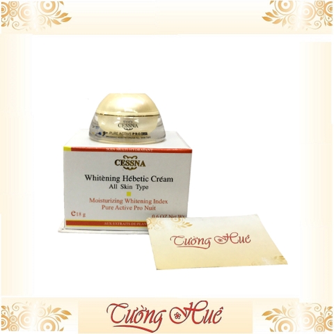 Kem dưỡng trắng, giữ ẩm Cessna Whitening Hebetic Cream All Skin Type - Trắng - 18g