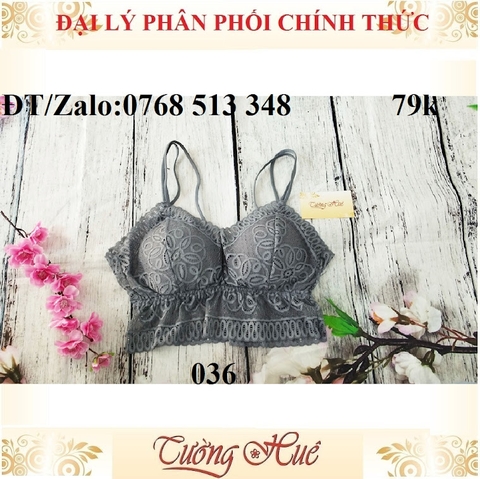 Áo bra 2 dây mảnh ren 036 cúp tam giác cỡ lớn.