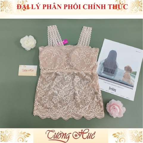 Áo bra 2 dây ren dài có mút ngực.