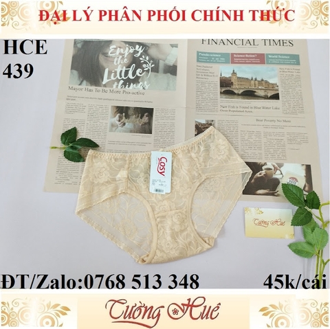 Quần lót nữ Cosy HCE 439 ren thêu hoa lưng cao.