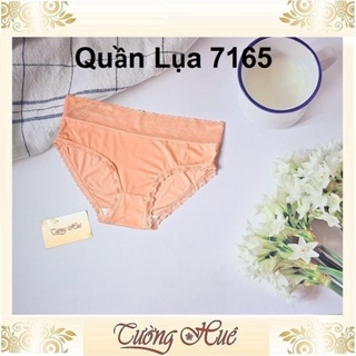 Quần Lót Nữ 7165 Lụa Trơn Viền Tim Lưới Lưng Cao.