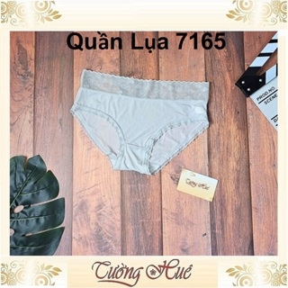 Quần Lót Nữ 7165 Lụa Trơn Viền Tim Lưới Lưng Cao.