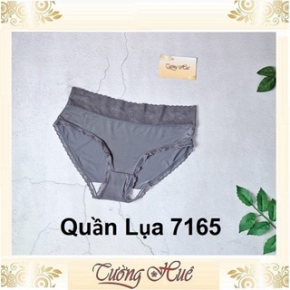 Quần Lót Nữ 7165 Lụa Trơn Viền Tim Lưới Lưng Cao.