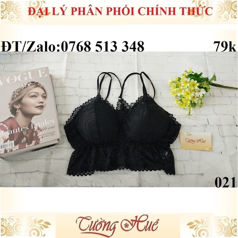 Áo bra 2 dây mảnh ren 021 cúp tam giác cỡ lớn.