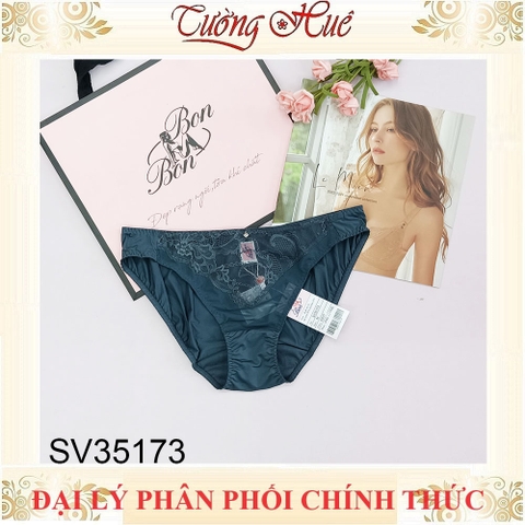 Quần lót nữ Bon Bon SV35173 trơn lưng thấp thun lạnh phối ren.