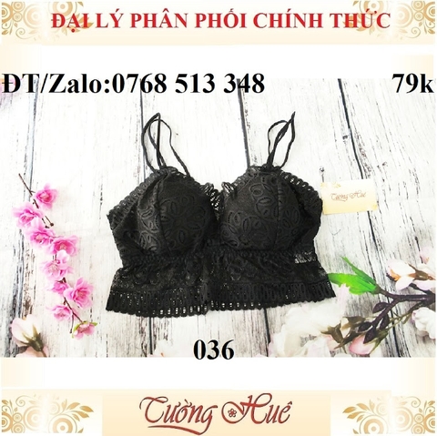 Áo bra 2 dây mảnh ren 036 cúp tam giác cỡ lớn.