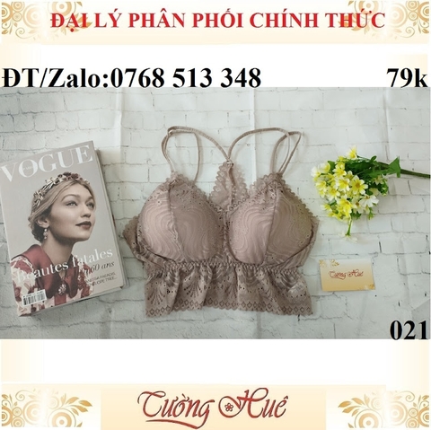 Áo bra 2 dây mảnh ren 021 cúp tam giác cỡ lớn.