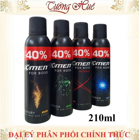 Xịt Khử Mùi Nam X-Men For Boss - 210ml (Nhiều Mùi Lựa Chọn)