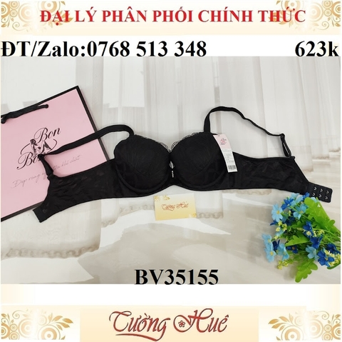 Áo lót nữ Bon Bon BV35155 ren thêu vừa lưng chữ U.