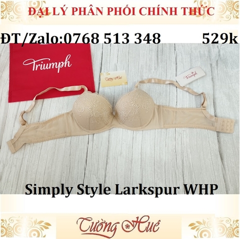 Áo lót nữ Triumph Simply Style Larkspur WHP có gọng ren mút mỏng lưng bảng to vừa.