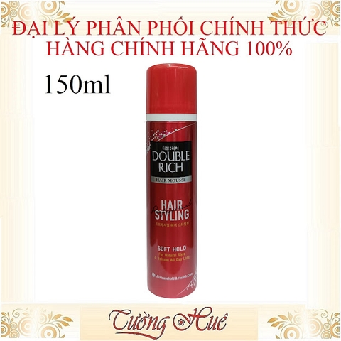 Mousse Tạo Kiểu Tóc Double Rich Hair Mousse Soft Hold - 150ml