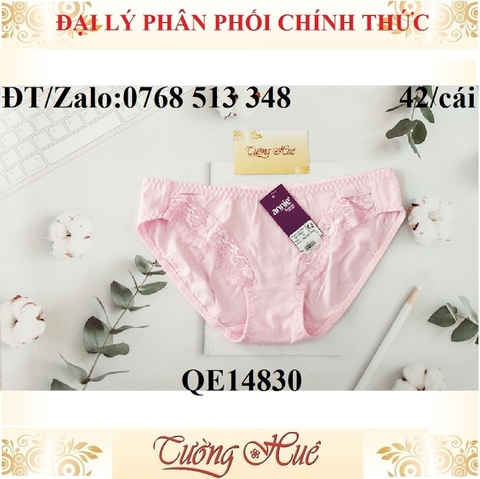 Quần lót nữ annie QE 14830 quần cotton phối ren.