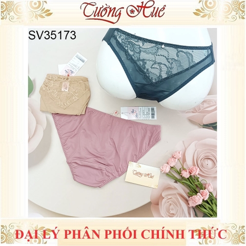 Quần lót nữ Bon Bon SV35173 trơn lưng thấp thun lạnh phối ren.
