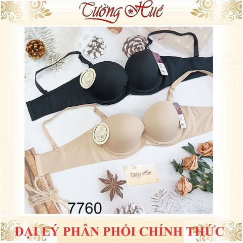 Áo lót nữ Đài Loan Iway 7760 Trơn Cúp Ngang Xẻ V Có Gọng Mút Đệm Rời 2cm.