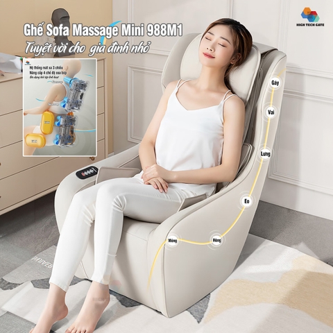 Ghế sofa massage mini 988-M1 nhỏ gọn, tiện ích thông minh cho gia đình nhỏ, văn phòng công sở, phòng ngủ cá nhân