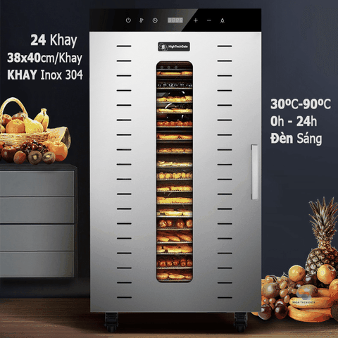 Máy Sấy Thực Phẩm HTG 20/24 Khay, Hẹn Giờ Đến 24 Tiếng, Nhiệt Độ 30-90ºC, Chất Liệu Inox 2 Lớp Bền Bỉ, Model SS20/24