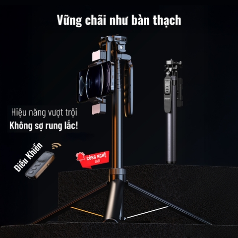 Chân đứng quay video Shinoda, gậy livestream, selfie chụp ảnh chất liệu siêu cứng cáp, tay cầm 360º