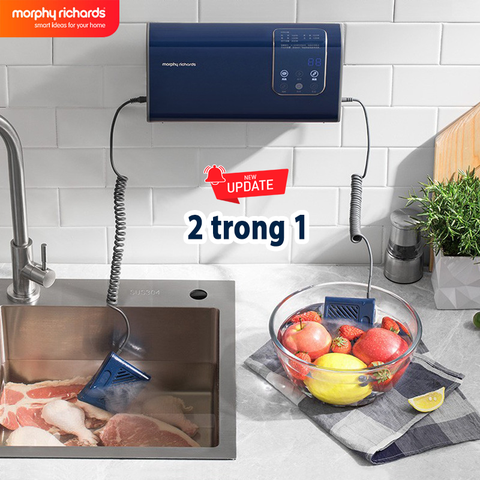Máy Khử Khuẩn Thực Phẩm Morphy Richards MR2061 Khử Trùng Rau Củ Quả, Thịt Cá Hải Sản, Sục Ozone Rửa Thực Phẩm 2 in 1