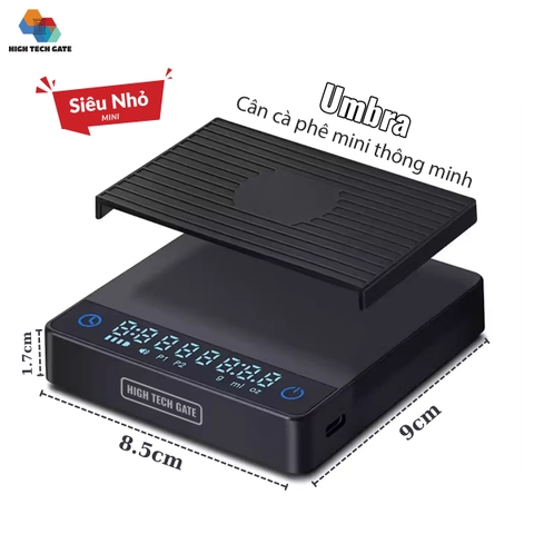 Cân Pha Cà Phê Umbra Mini | Tự Động Đếm Pha Espresso, Phin, Pour Over | Sạc Nhanh Type-C