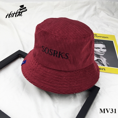 Mũ tai bèo dễ thương - Mũ Bucket đỏ SOSRKS - MV31do