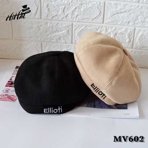 Mũ beret ( mũ nồi) unisex cho cả nam và nữ thêu Elioti