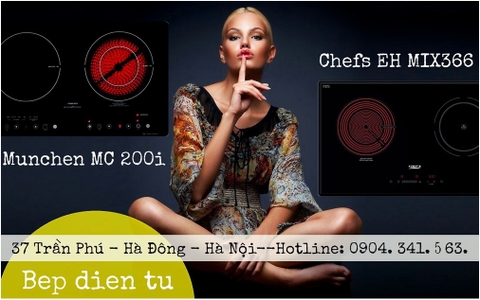 So sánh bếp điện từ Munchen MC 200i với bếp điện từ Chefs EH MIX 366