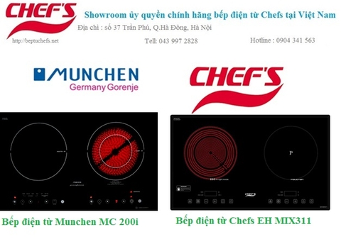 So sánh bếp điện từ Munchen mc 200i và  bếp điện từ chefs eh mix311