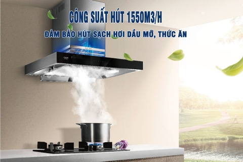 2 Máy hút mùi Munchen có công suất hút 1500m3/h