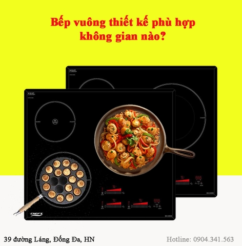 Bếp vuông thiết kế phù hợp với không gian nào?