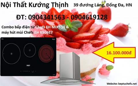 Combo bếp điện từ và máy hút mùi chào tháng 8