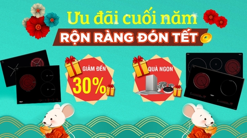 Mừng xuân canh tý, bếp điện từ Chefs giảm giá hết ý