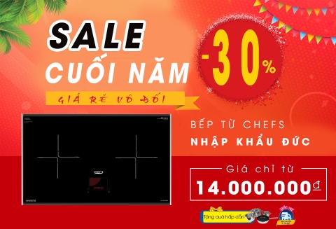 CỰC SỐC: Bếp từ Chefs nhập khẩu Đức giá chỉ từ 14 triệu đồng dịp cuối năm