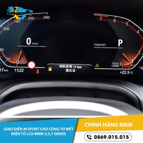 Giao diện M sport cho đồng hồ LCD BMW 3,5,7 series, BMW X3,X4,X5,X7 series
