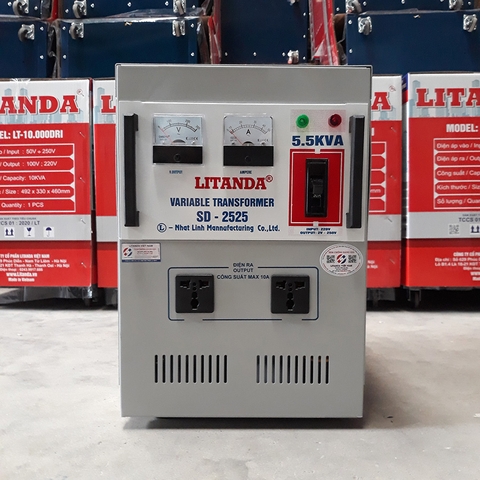 Biến Áp Vô Cấp 5.5KVA Litanda Giá Bao Nhiêu Tiền? Model SD-2525