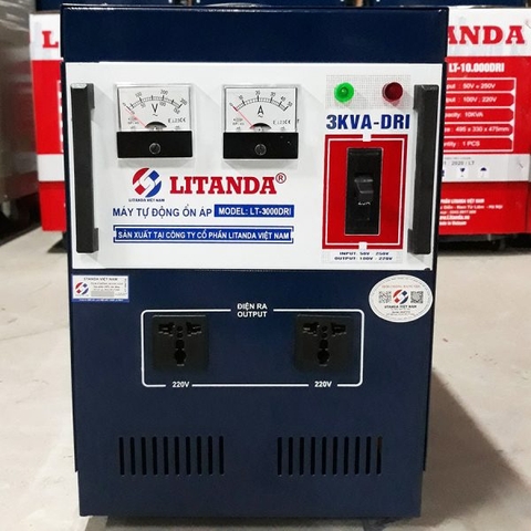 Ổn Áp Litanda 3KVA DRI 3KW Dải 50V-250V Thế Hệ Mới 2024 Dây Đồng 100%