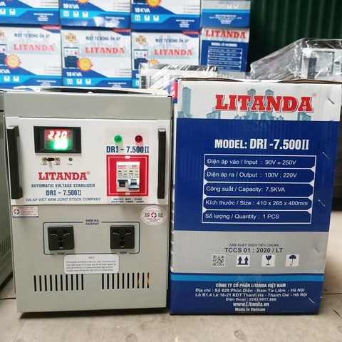 [Mới] Máy Ổn Áp Litanda 7.5KVA-DRI Đèn Led Điện Tử Thế Hệ Mới 2023