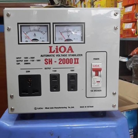 Ổn Áp 2KVA Lioa SH-2000 II 1 Pha 2000W 2KW Dải 150V - 250V Chính Hãng