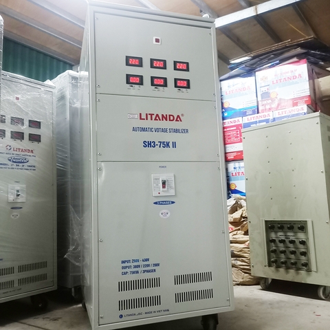 Ổn Áp 3 Pha 75KVA NEW Litanda SH3-75K II NEW Dải 260V-430V Dây Đồng