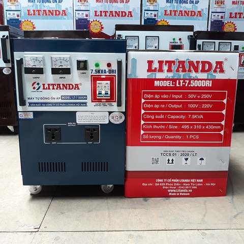 Ổn Áp 7.5KVA 1 Pha Lioa Litanda Dải 50V-250V Dây Đồng 100% Chính Hãng