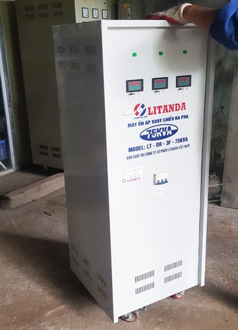 Ổn áp 75KVA 3 Pha Litanda Lioa 75KW Đời Mới Đồng Hồ Led Giá Tốt