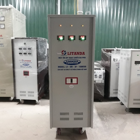 Ổn Áp Công Nghiệp 100KVA Litanda 3 Pha Đời Mới Đèn Led Điện Tử