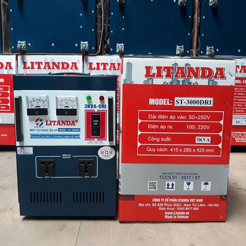 Ổn Áp Lioa Litanda 3KVA 3KW 3000 1 Pha Dải 90V-250V & Dải 50V-250V