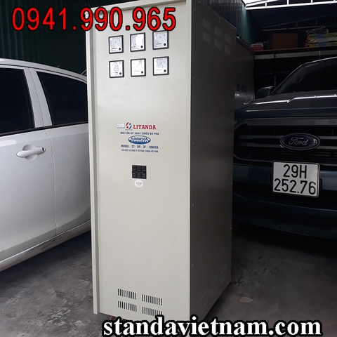 Ổn Áp Litanda 100KVA 3 Pha Thế Hệ Mới 2024 Dây Đồng 100% Giá Tại Kho