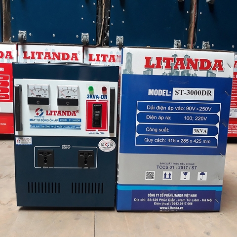 Ổn Áp Litanda 3KVA 3KW Dây Đồng 100% Chính Hãng Giá Bao Nhiêu Tiền