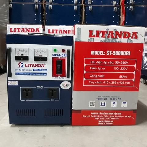 Ổn Áp Litanda 5KVA Dải 50V-250V Lioa Litanda 5KW 50000 Dây Đồng Giá Rẻ