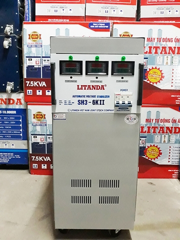 Ổn Áp Litanda 6KVA 3 Pha Dải 260V-430V 100% Dây Đồng Nguyên Chất Đời Mới