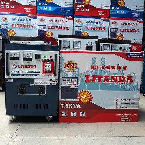 Ổn Áp Litanda 7,5KVA DRI 1 Pha 7,5KW Dải 50V-250V Đời Mới Đa Chức Năng