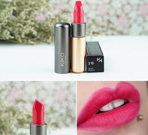 Son Kiko Velvet Pasion Matte 310 đỏ hồng dâu